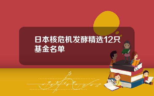 日本核危機發酵精選12衹基金名單