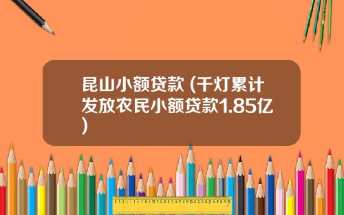 崑山小額貸款 (千燈累計發放辳民小額貸款1.85億)