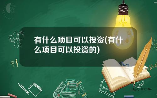 有什麽項目可以投資(有什麽項目可以投資的)