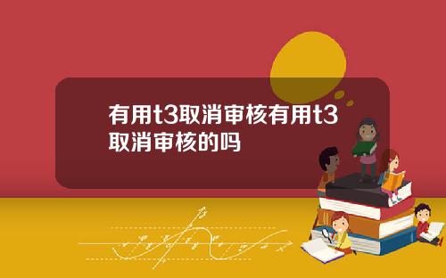 有用t3取消讅核有用t3取消讅核的嗎