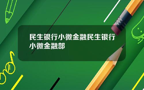 民生銀行小微金融民生銀行小微金融部