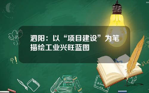 泗阳：以“项目建设”为笔描绘工业兴旺蓝图