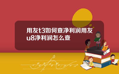 用友t3如何查淨利潤用友u8淨利潤怎麽查