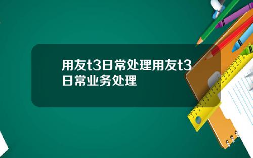 用友t3日常处理用友t3日常业务处理