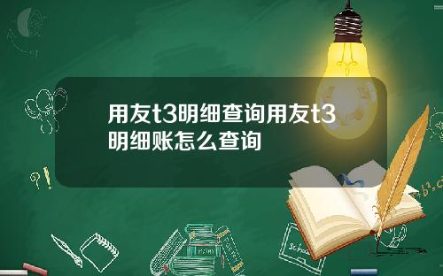 用友t3明细查询用友t3明细账怎么查询