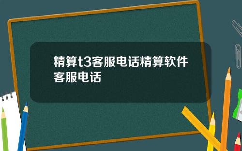 精算t3客服電話精算軟件客服電話