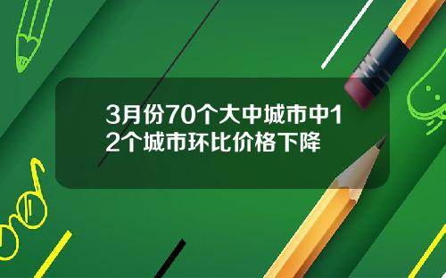 3月份70個大中城市中12個城市環比價格下降