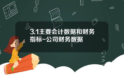3.1主要會計數據和財務指標-公司財務數據