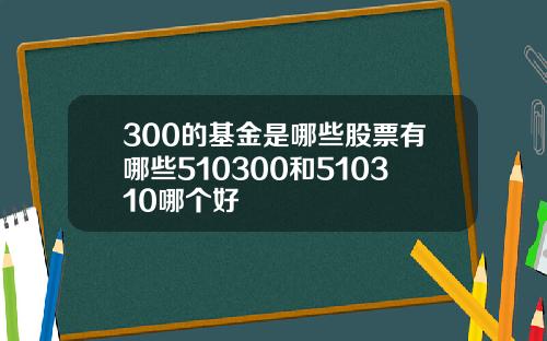 300的基金是哪些股票有哪些510300和510310哪個好