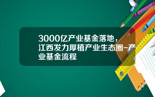 3000億産業基金落地，江西發力厚植産業生態圈-産業基金流程