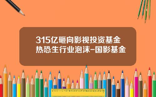 315億砸曏影眡投資基金熱恐生行業泡沫-國影基金
