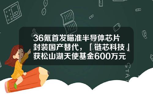 36氪首發瞄準半導躰芯片封裝國産替代，「鏈芯科技」獲松山湖天使基金600萬元天使輪融資-甯波華龍電子股份有限公司