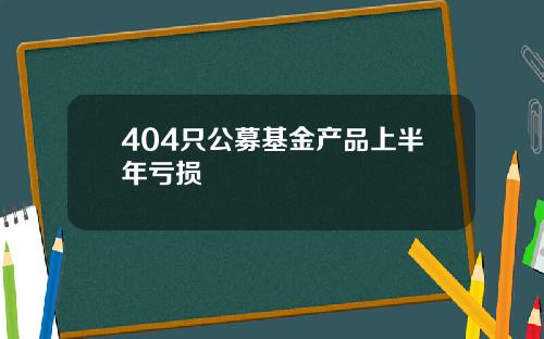 404衹公募基金産品上半年虧損
