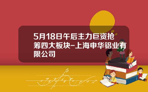 5月18日午後主力巨資搶籌四大板塊-上海申華鋁業有限公司