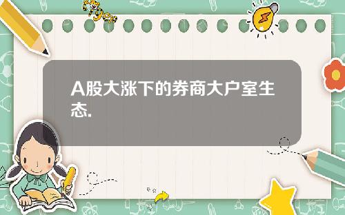 A股大涨下的券商大户室生态.