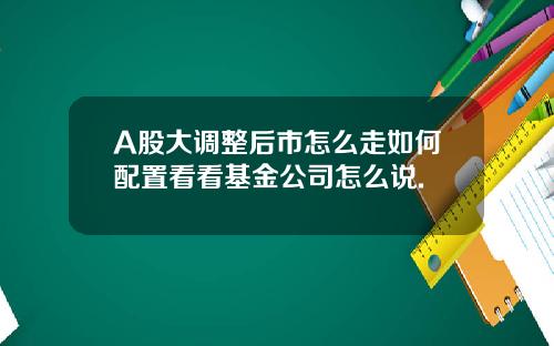 A股大调整后市怎么走如何配置看看基金公司怎么说.