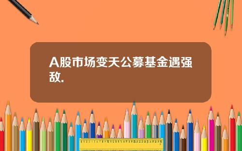 A股市場變天公募基金遇強敵.