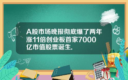 A股市场晚报彻底爆了两年涨11倍创业板首家7000亿市值股票诞生.