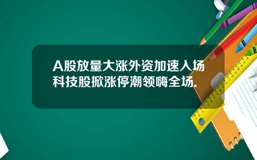 A股放量大涨外资加速入场科技股掀涨停潮领嗨全场.