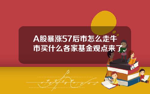 A股暴涨57后市怎么走牛市买什么各家基金观点来了.