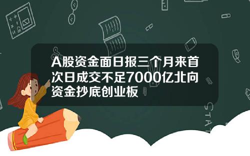 A股资金面日报三个月来首次日成交不足7000亿北向资金抄底创业板