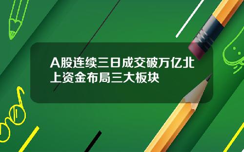 A股連續三日成交破萬億北上資金佈侷三大板塊