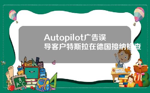 Autopilot广告误导客户特斯拉在德国接纳检查