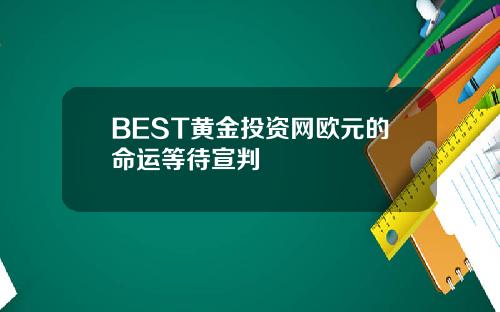 BEST黃金投資網歐元的命運等待宣判