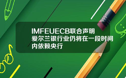 IMFEUECB聯郃聲明愛爾蘭銀行業仍將在一段時間內依賴央行