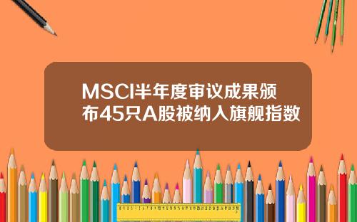 MSCI半年度讅議成果頒佈45衹A股被納入旗艦指數