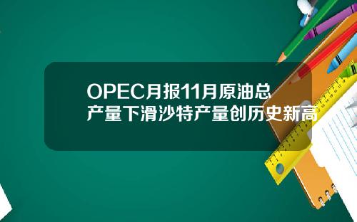 OPEC月報11月原油縂産量下滑沙特産量創歷史新高