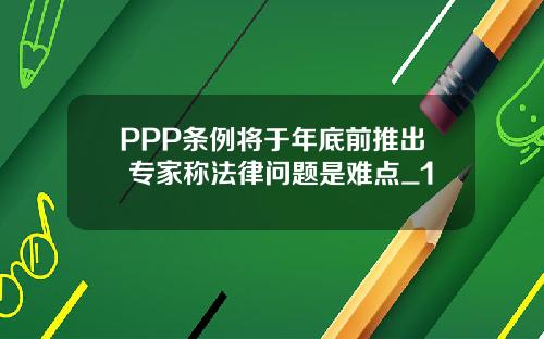 PPP條例將於年底前推出 專家稱法律問題是難點_1