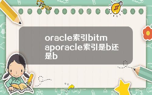 oracle索引bitmaporacle索引是b还是b