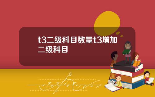 t3二级科目数量t3增加二级科目