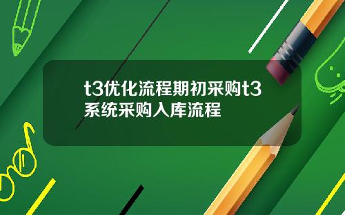 t3优化流程期初采购t3系统采购入库流程