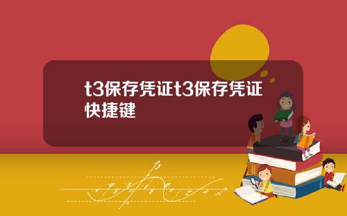 t3保存凭证t3保存凭证快捷键