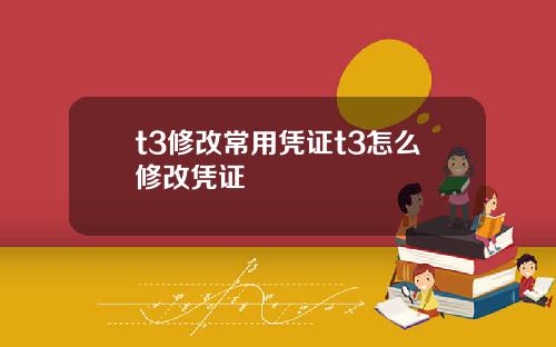 t3修改常用凭证t3怎么修改凭证