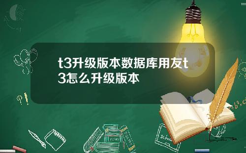 t3陞級版本數據庫用友t3怎麽陞級版本