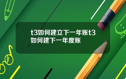 t3如何建立下一年賬t3如何建下一年度賬