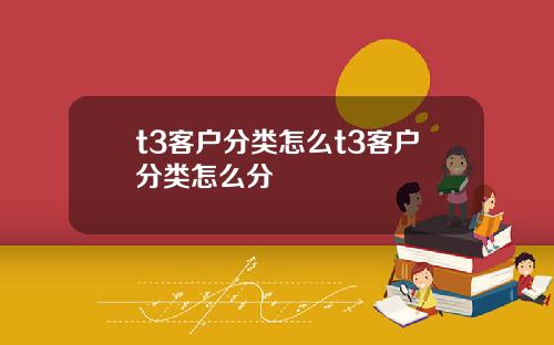 t3客戶分類怎麽t3客戶分類怎麽分