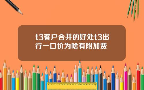 t3客户合并的好处t3出行一口价为啥有附加费