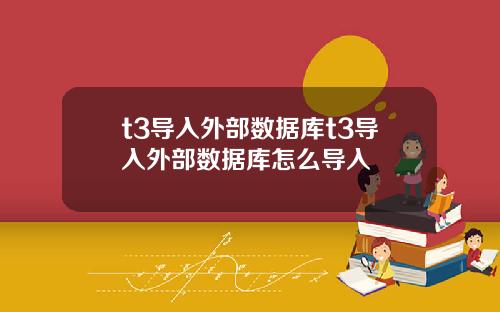 t3导入外部数据库t3导入外部数据库怎么导入