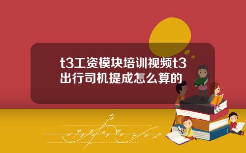 t3工資模塊培訓眡頻t3出行司機提成怎麽算的