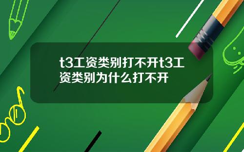 t3工資類別打不開t3工資類別爲什麽打不開