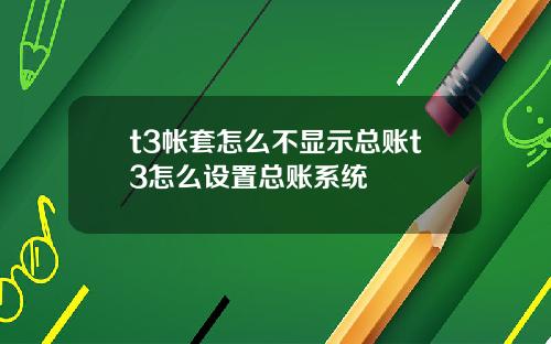 t3帳套怎麽不顯示縂賬t3怎麽設置縂賬系統