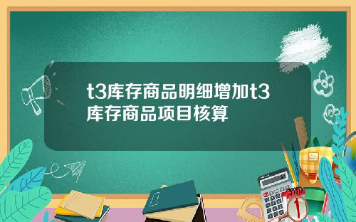 t3庫存商品明細增加t3庫存商品項目核算