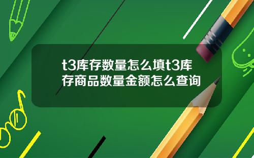 t3庫存數量怎麽填t3庫存商品數量金額怎麽查詢