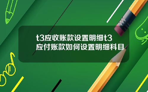 t3應收賬款設置明細t3應付賬款如何設置明細科目
