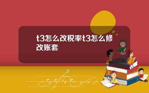 t3怎麽改稅率t3怎麽脩改賬套
