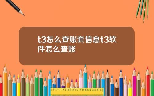 t3怎麽查賬套信息t3軟件怎麽查賬